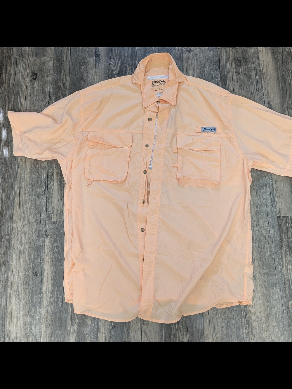 Columbia Men’s Short Sleeve Peach Button-Up Shirt